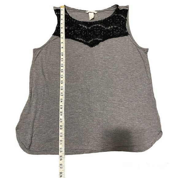 H&M Grey and Black Lace Sleeveless Top Size Large - Picture 5 of 5